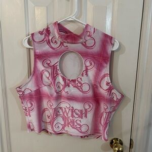 Fashion Brand Company Pink Graphic Crop Top Jewish girl